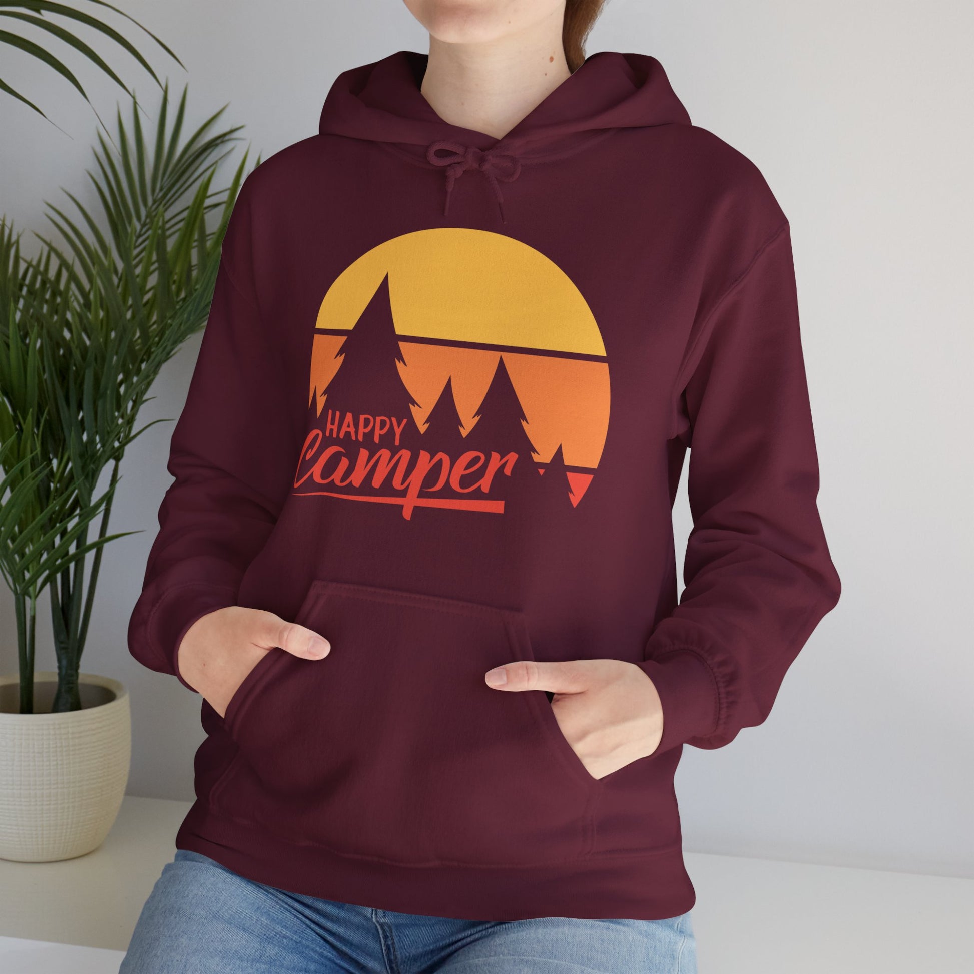 Happy Camper Adult Hoodie - Unisex Heavy Blend™ Hooded Sweatshirt - Bigfoot Bigheart Studio