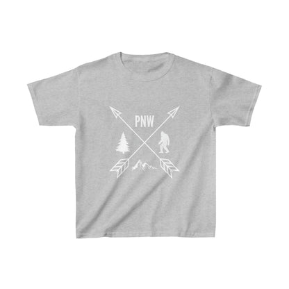 Pacific Northwest Crossed Arrows PNW Youth T-Shirt - Kids Heavy Cotton™ Tee - Bigfoot Bigheart Studio