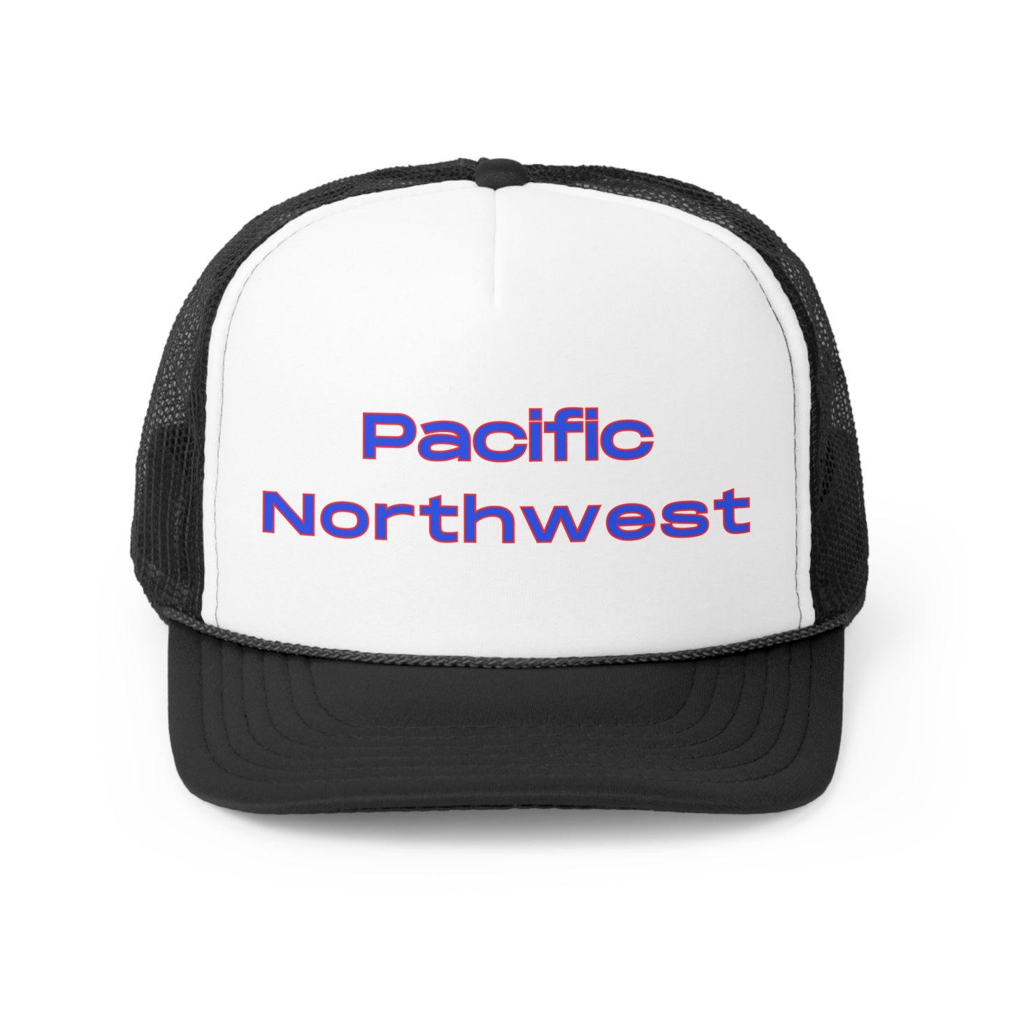 Pacific Northwest Simple - Blue with Red - Trucker Caps