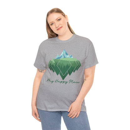 My Happy Place - Mountain Forest - Unisex Heavy Cotton Tee