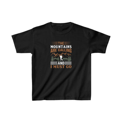 The Mountains are Calling T-Shirt - Kids Heavy Cotton™ Tee - Bigfoot Bigheart Studio