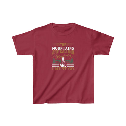 The Mountains are Calling T-Shirt - Kids Heavy Cotton™ Tee - Bigfoot Bigheart Studio