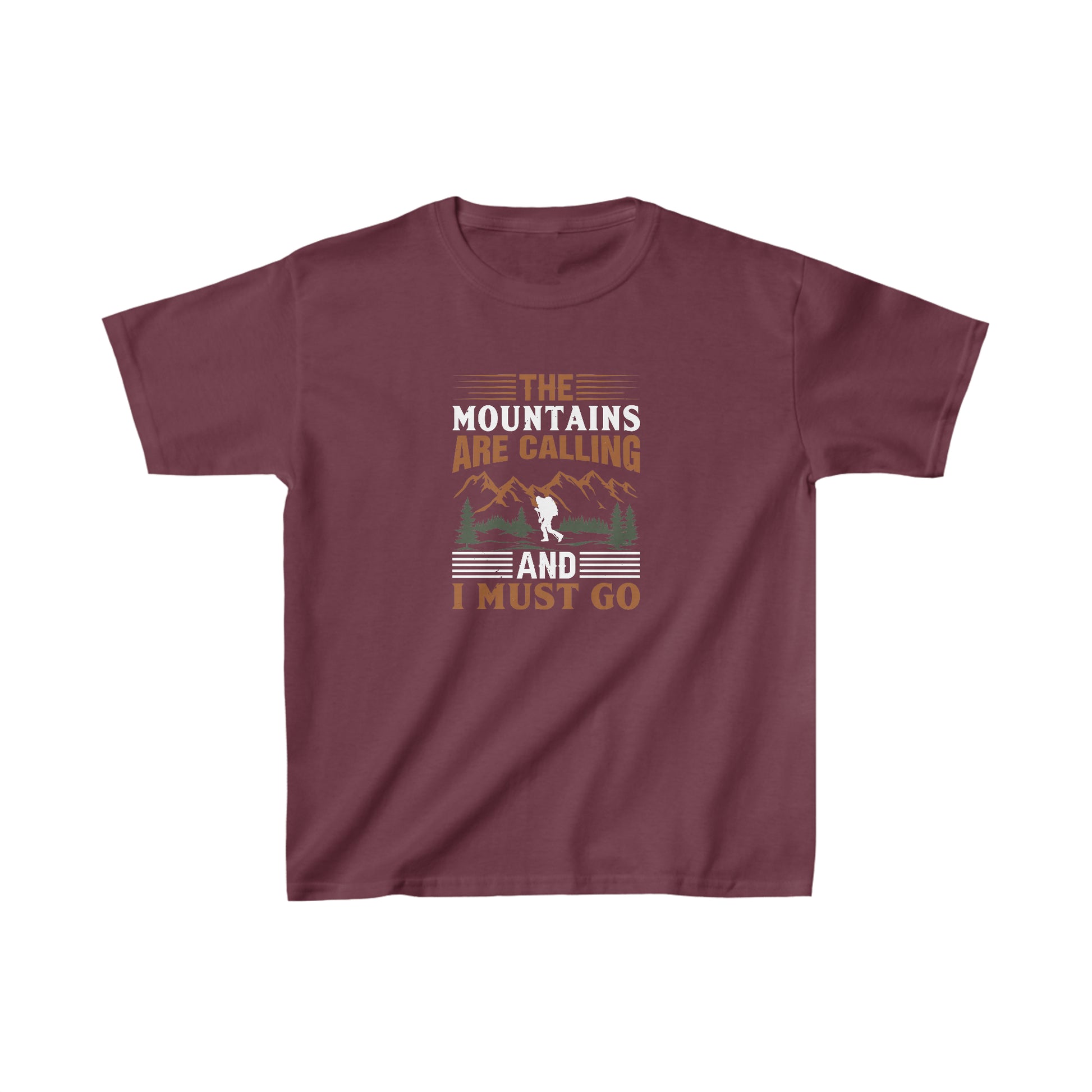 The Mountains are Calling T-Shirt - Kids Heavy Cotton™ Tee - Bigfoot Bigheart Studio