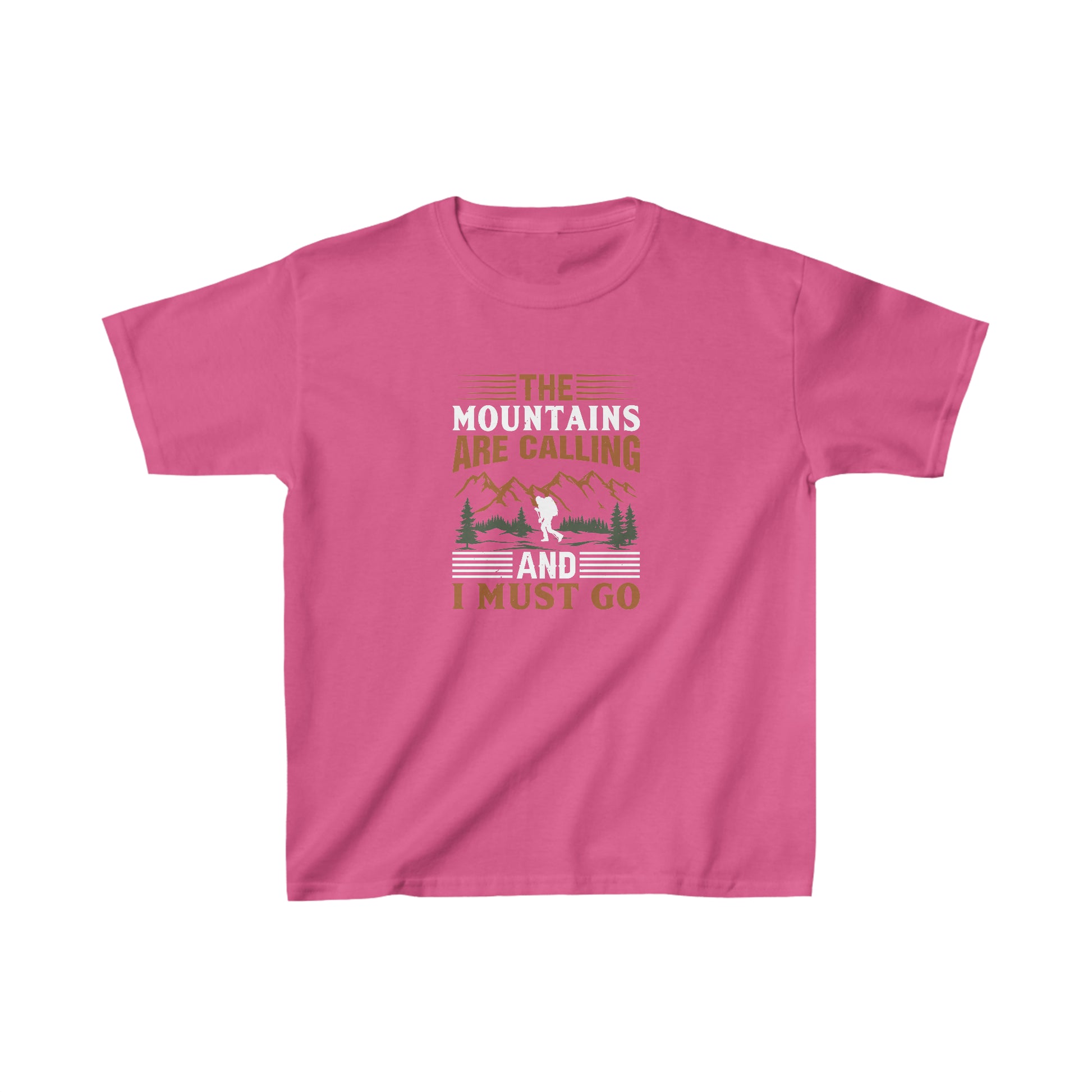 The Mountains are Calling T-Shirt - Kids Heavy Cotton™ Tee - Bigfoot Bigheart Studio