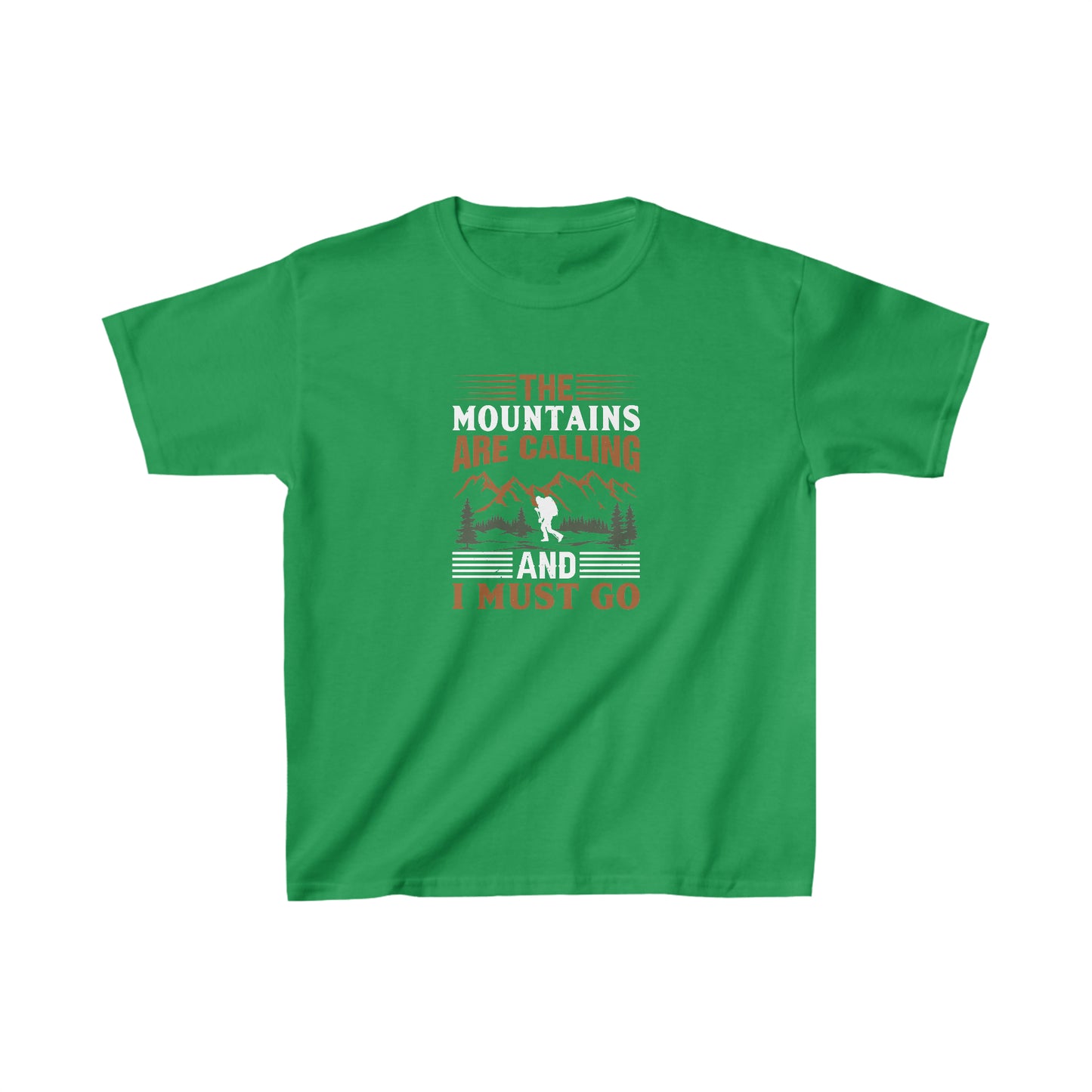 The Mountains are Calling T-Shirt - Kids Heavy Cotton™ Tee - Bigfoot Bigheart Studio