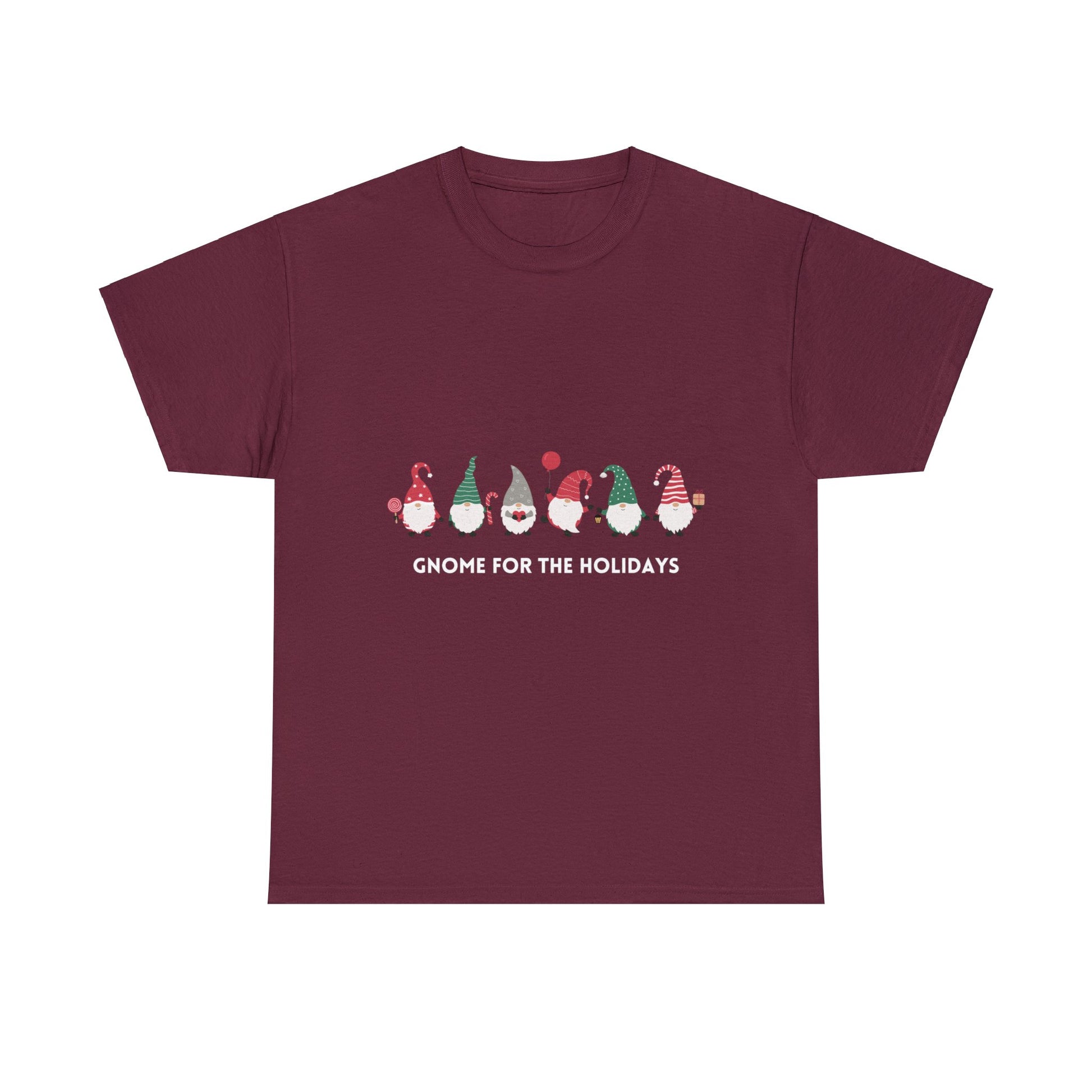 Gnome for the Holidays Adult T-Shirt - Unisex Heavy Cotton Tee - Bigfoot Bigheart Studio