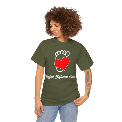 Bigfoot Bigheart Studio Logo Adult T-Shirt - Unisex Heavy Cotton Tee