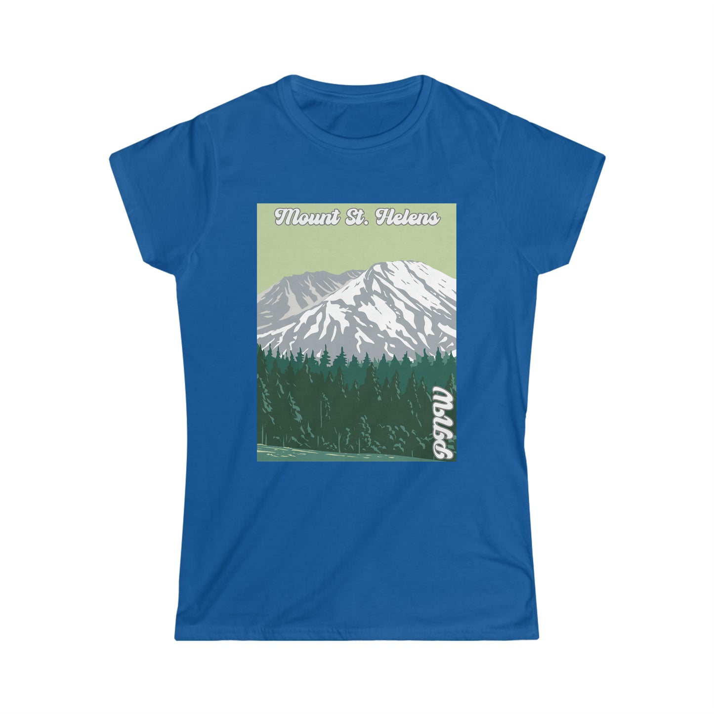 PNW Mount St. Helens - Women's Softstyle Tee - Bigfoot Bigheart Studio