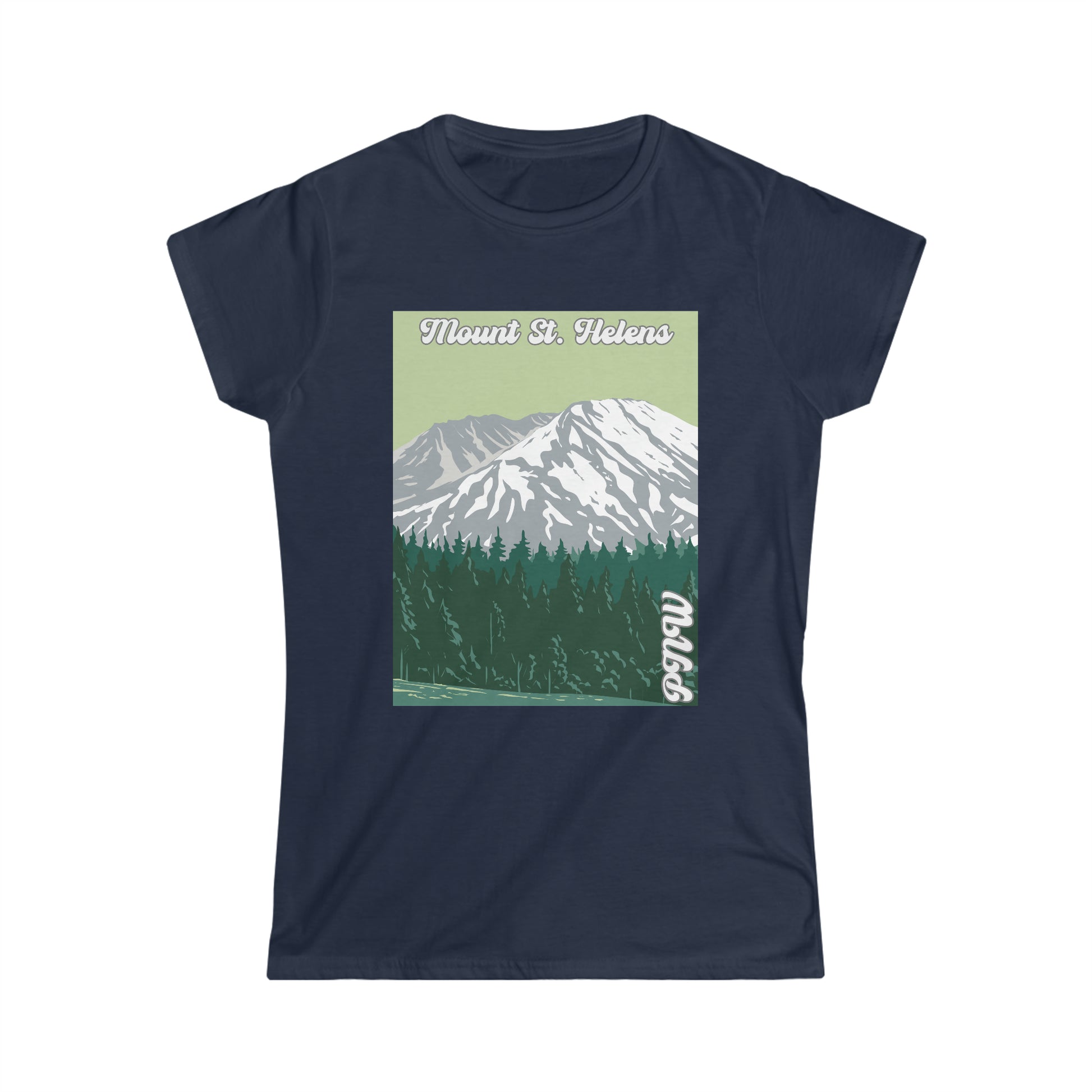 PNW Mount St. Helens - Women's Softstyle Tee - Bigfoot Bigheart Studio