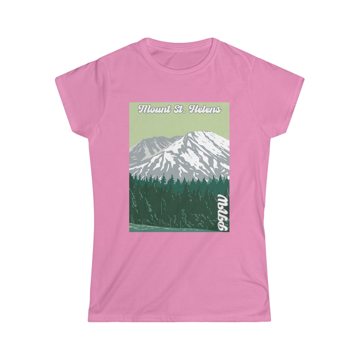 PNW Mount St. Helens - Women's Softstyle Tee - Bigfoot Bigheart Studio