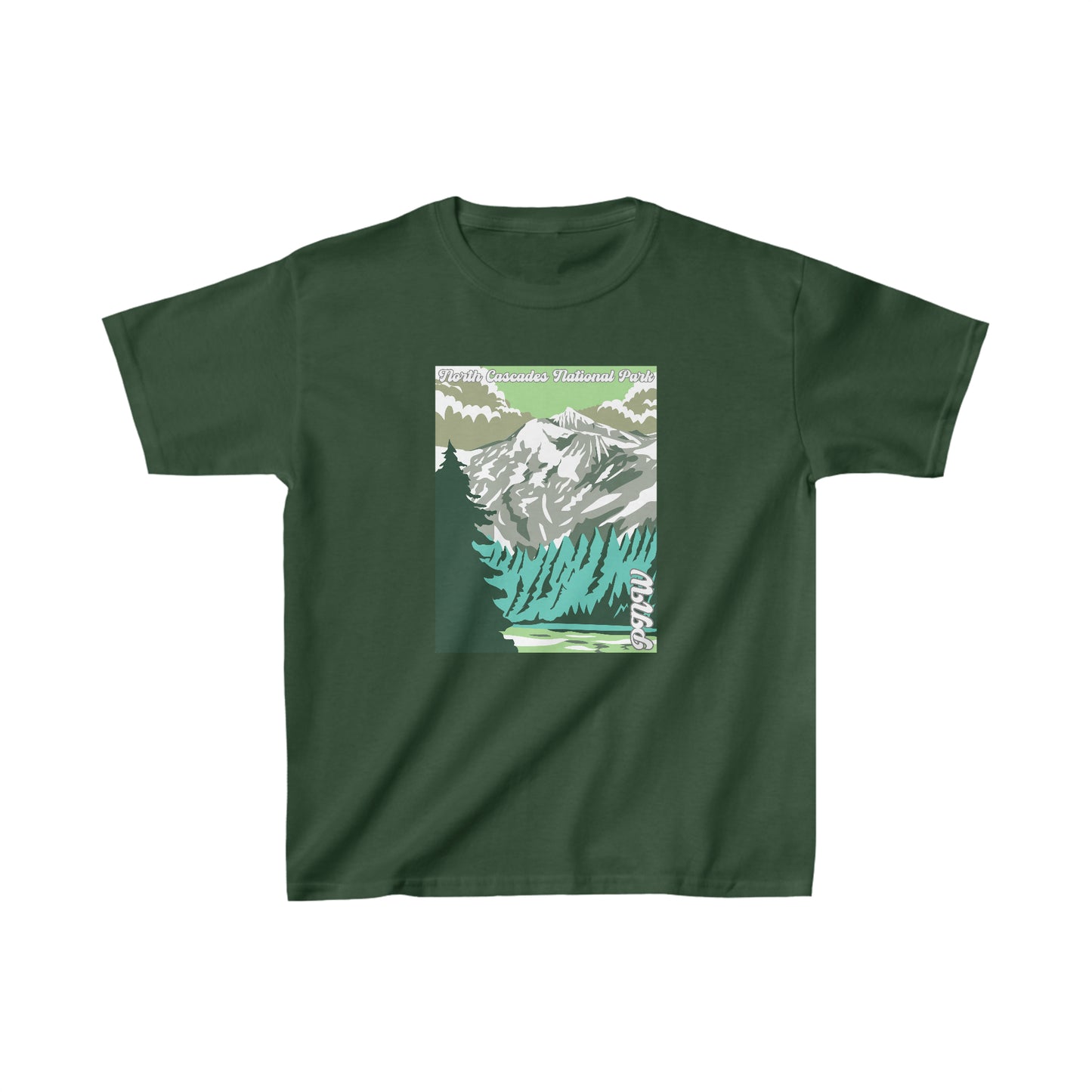 PNW North Cascades National Park Youth Tee - Kids Heavy Cotton™ Tee - Bigfoot Bigheart Studio