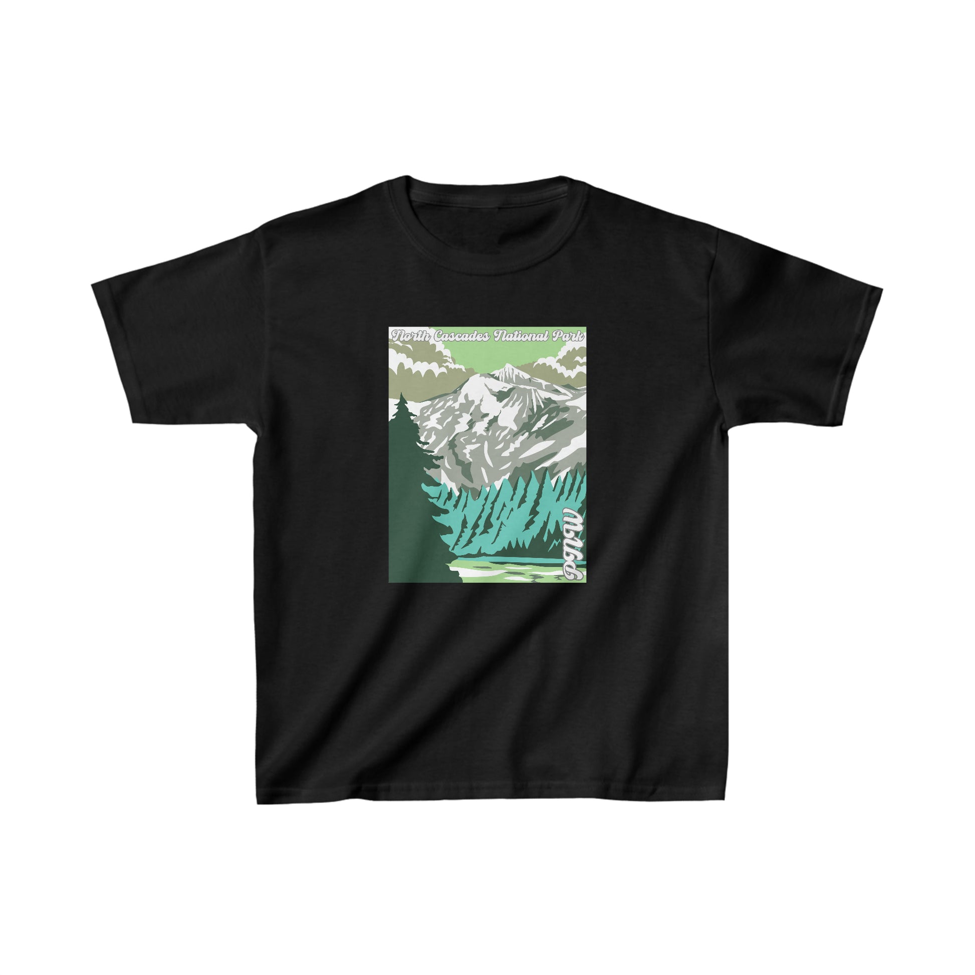 PNW North Cascades National Park Youth Tee - Kids Heavy Cotton™ Tee - Bigfoot Bigheart Studio