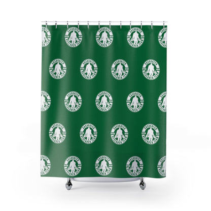 Sasquatch Research Team Official Logo - Shower Curtain - Bigfoot Bigheart Studio