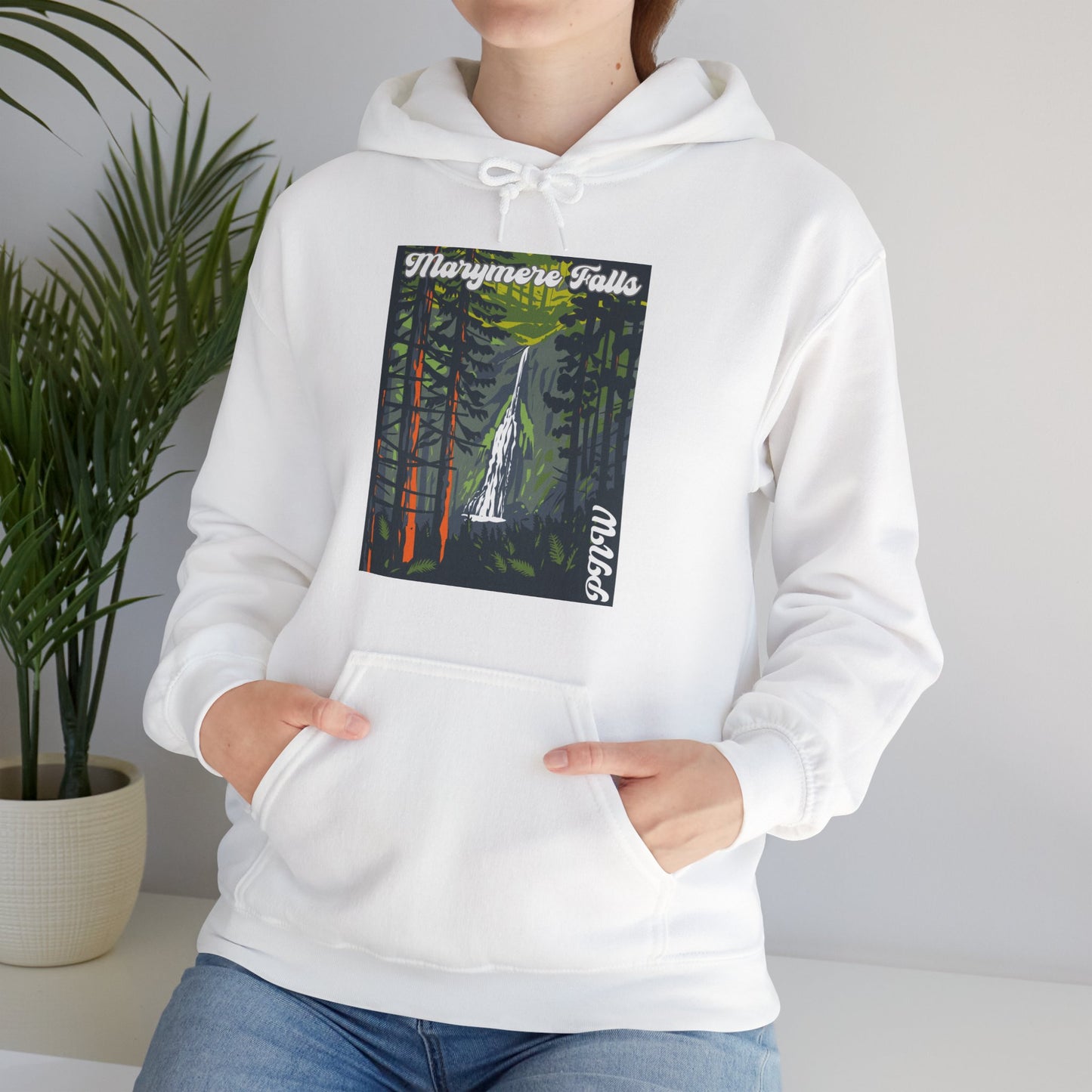 PNW Marymere Falls Hoodie - Unisex Heavy Blend™ Hooded Sweatshirt