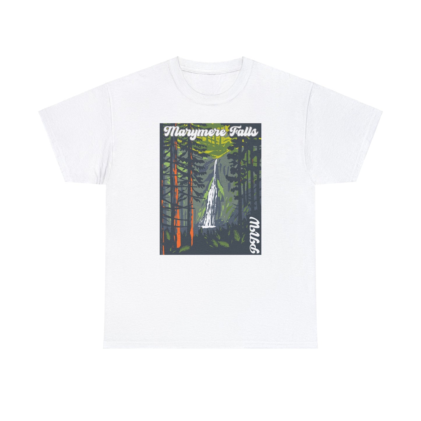 PNW Marymere Falls T-Shirt - Unisex Heavy Cotton Tee