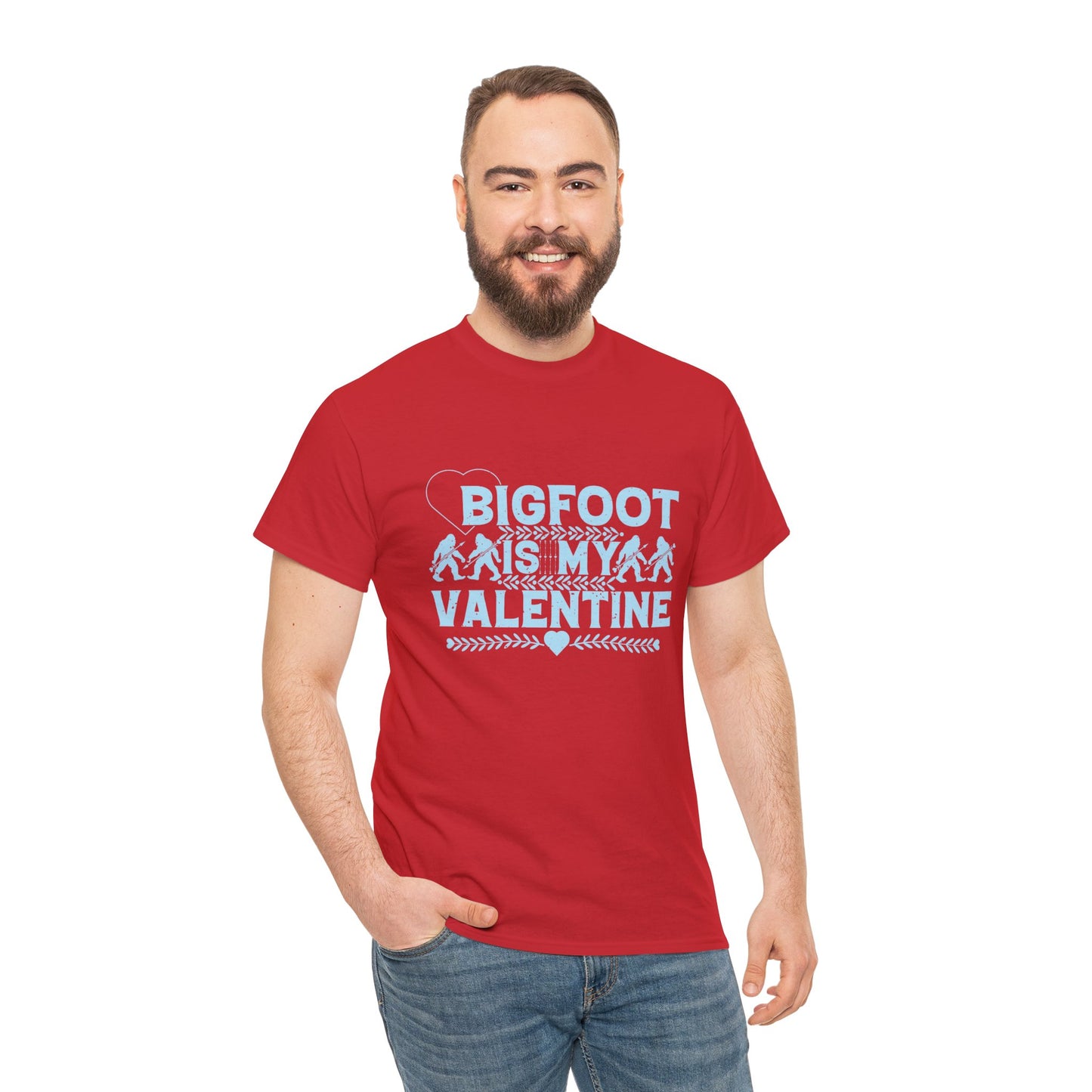 Bigfoot is my Valentine - Unisex Heavy Cotton Tee