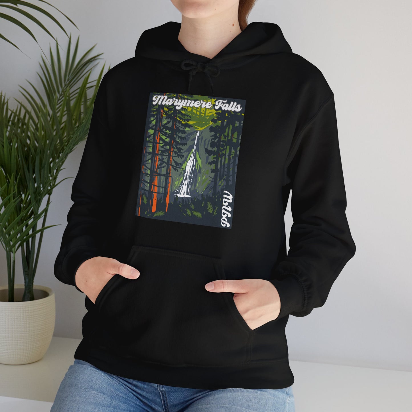 PNW Marymere Falls Hoodie - Unisex Heavy Blend™ Hooded Sweatshirt