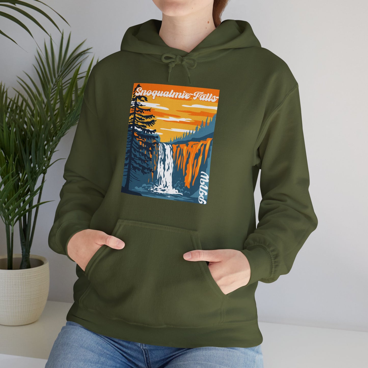 PNW Snoqualmie Falls Hoodie - Unisex Heavy Blend™ Hooded Sweatshirt