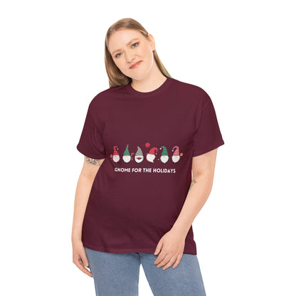 Gnome for the Holidays Adult T-Shirt - Unisex Heavy Cotton Tee - Bigfoot Bigheart Studio