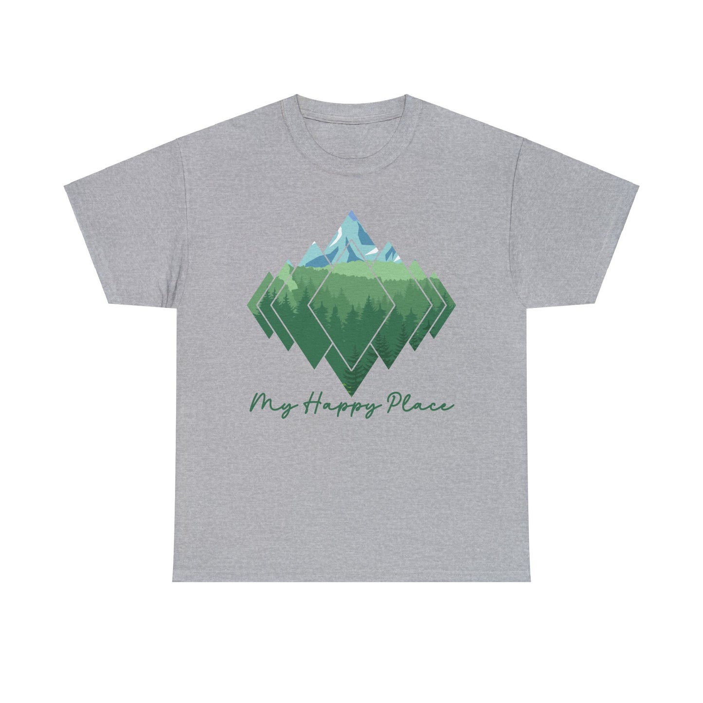 My Happy Place - Mountain Forest - Unisex Heavy Cotton Tee