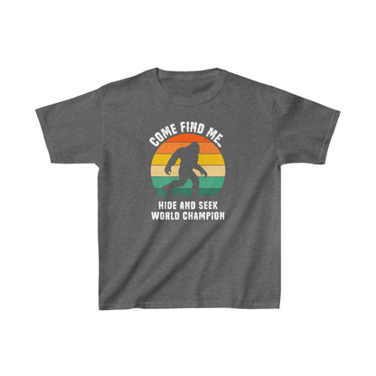 Bigfoot Hide and Seek World Champion - Kids Heavy Cotton™ Tee - Bigfoot Bigheart Studio