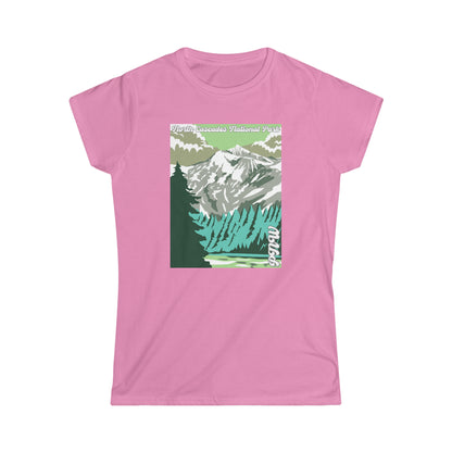 PNW North Cascades National Park - Women's Softstyle Tee - Bigfoot Bigheart Studio