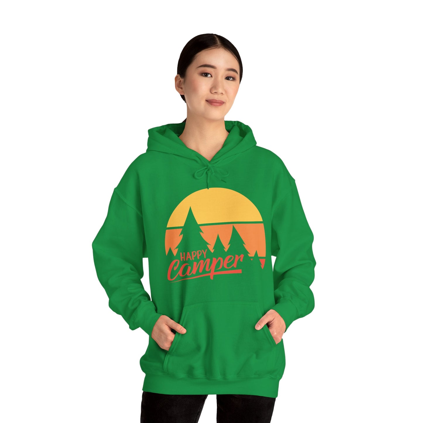 Happy Camper Adult Hoodie - Unisex Heavy Blend™ Hooded Sweatshirt - Bigfoot Bigheart Studio