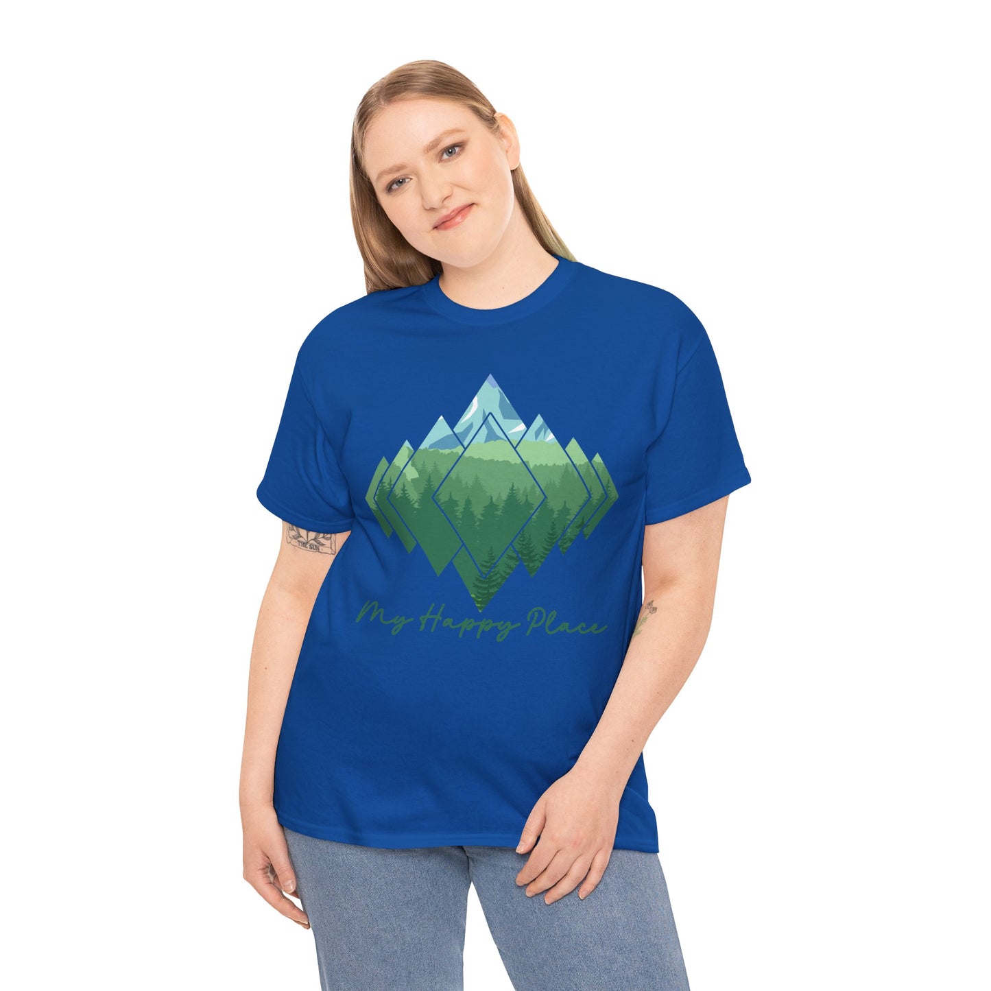 My Happy Place - Mountain Forest - Unisex Heavy Cotton Tee