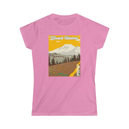 PNW Mount Tahoma - Women's Softstyle Tee - Bigfoot Bigheart Studio