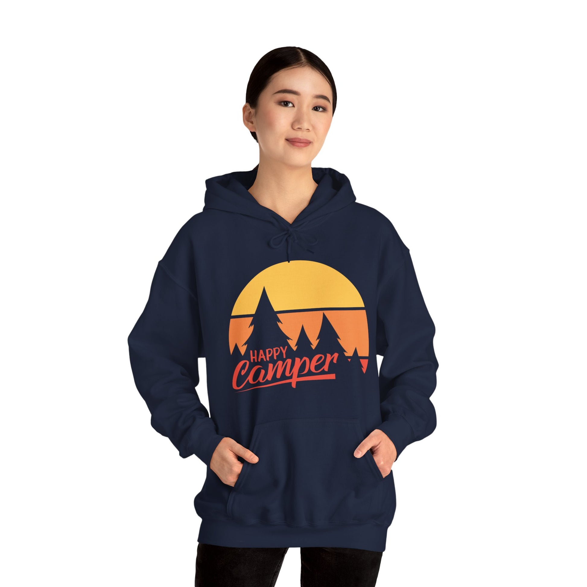 Happy Camper Adult Hoodie - Unisex Heavy Blend™ Hooded Sweatshirt - Bigfoot Bigheart Studio