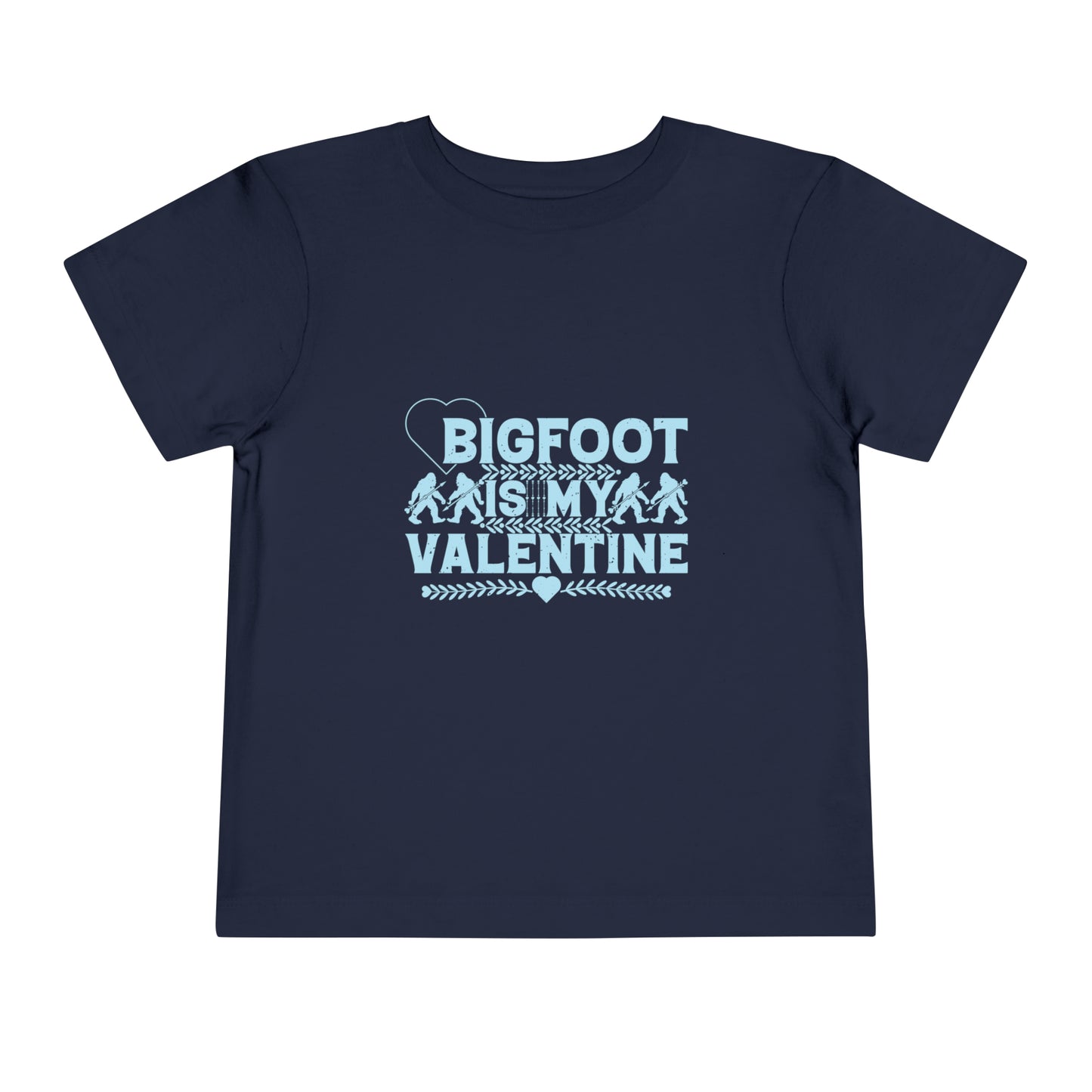 Bigfoot Is My Valentine - Toddler Short Sleeve Tee - Bigfoot Bigheart Studio