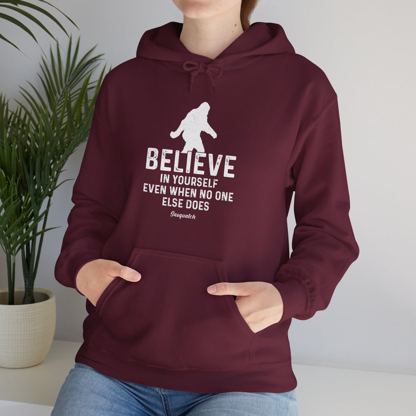 Believe In Yourself Bigfoot Hoodie - Unisex Heavy Blend™ Hooded Sweatshirt