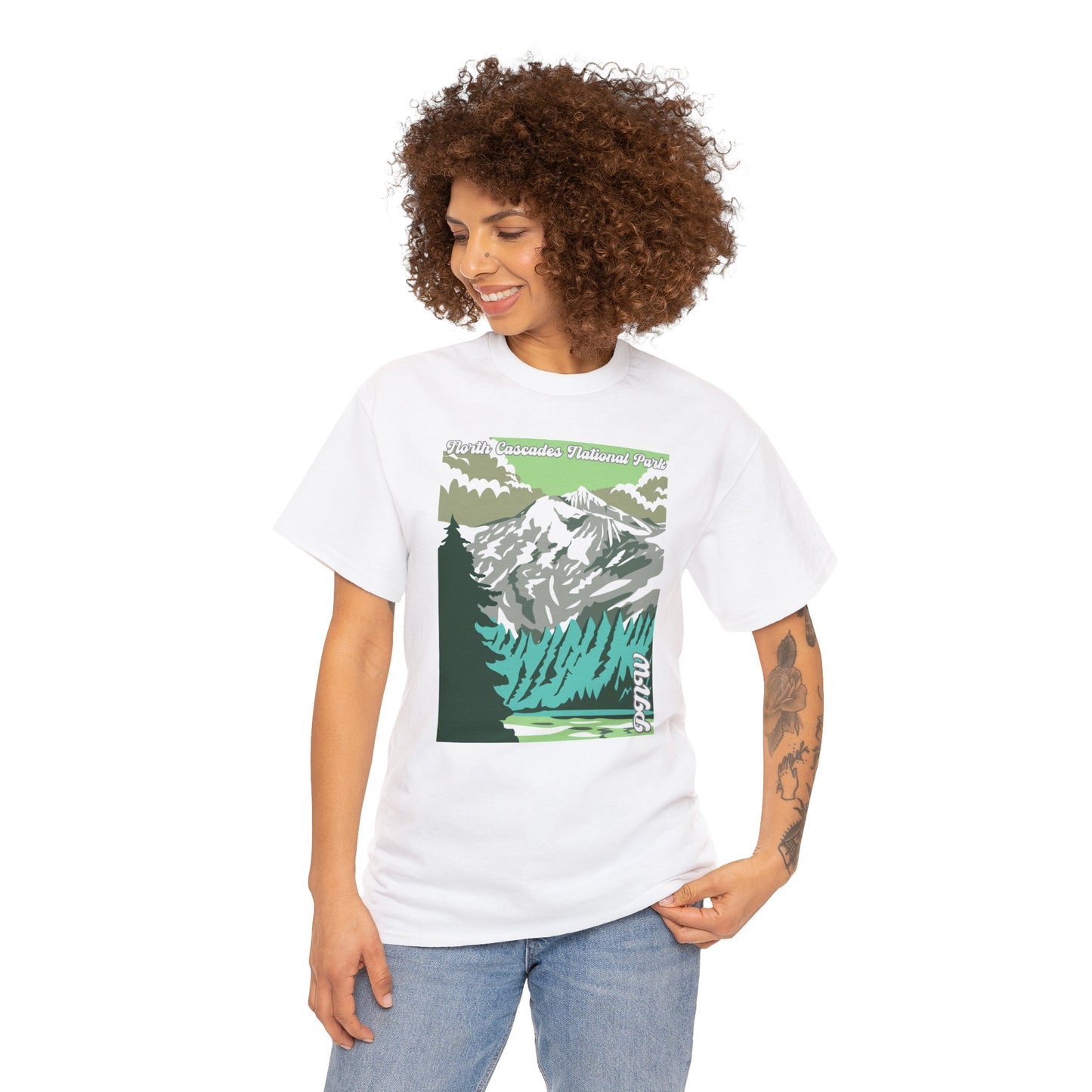 PNW North Cascades National Park T-Shirt - Unisex Heavy Cotton Tee