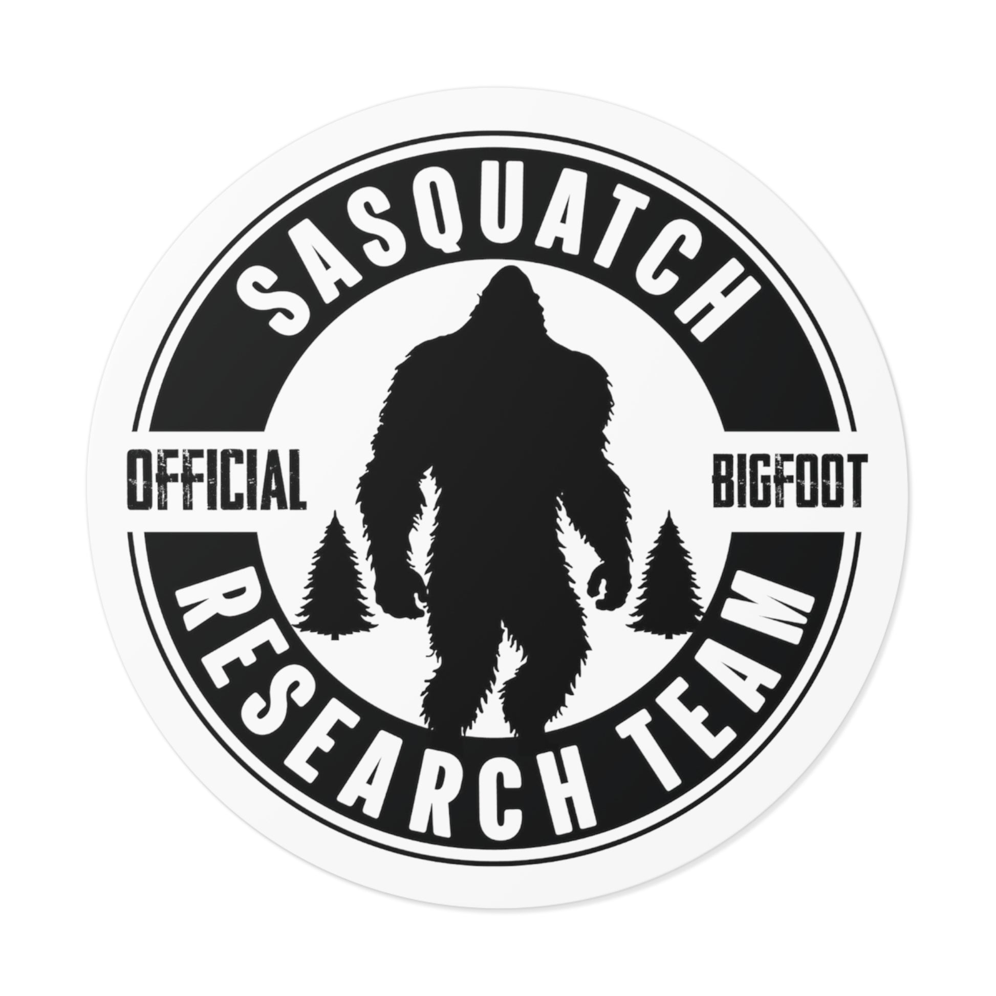 Sasquatch Research Team Official Bigfoot - Round Vinyl Sticker - Bigfoot Bigheart Studio