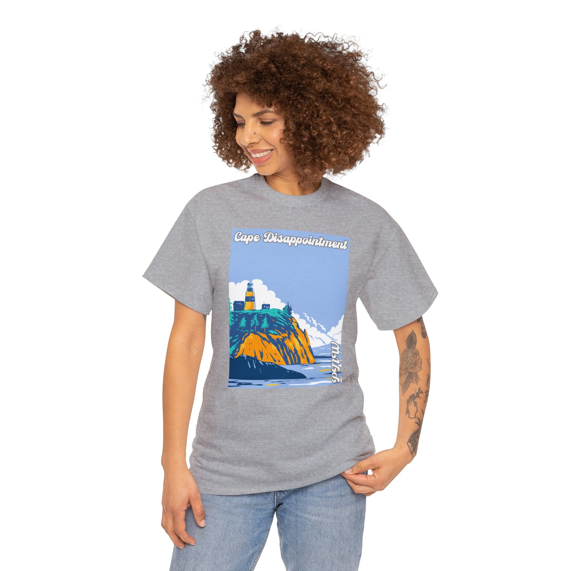 PNW Cape Disappointment T-Shirt - Unisex Heavy Cotton Tee - Bigfoot Bigheart Studio