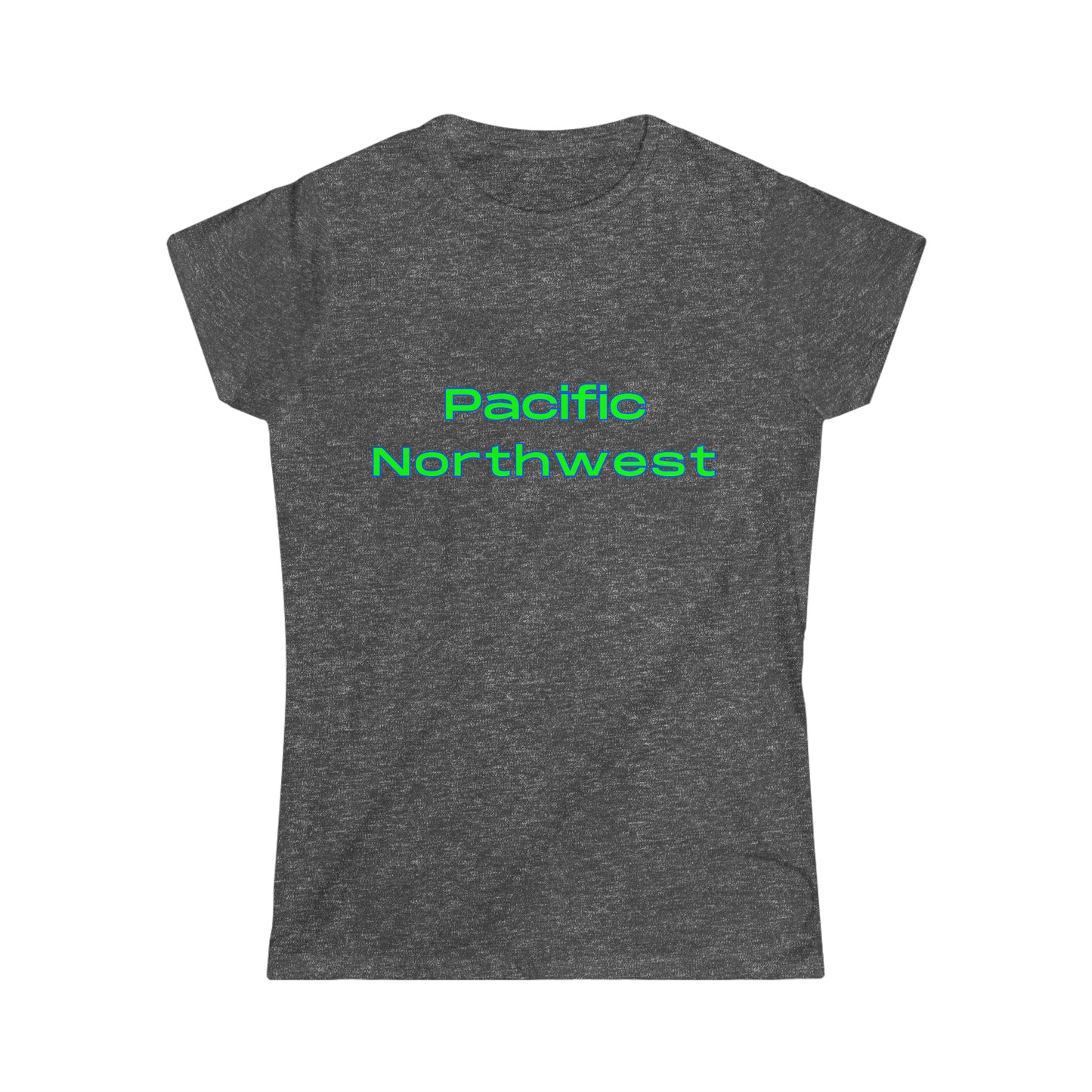 Pacific Northwest Simple T-Shirt - Women's Softstyle Tee - Bigfoot Bigheart Studio