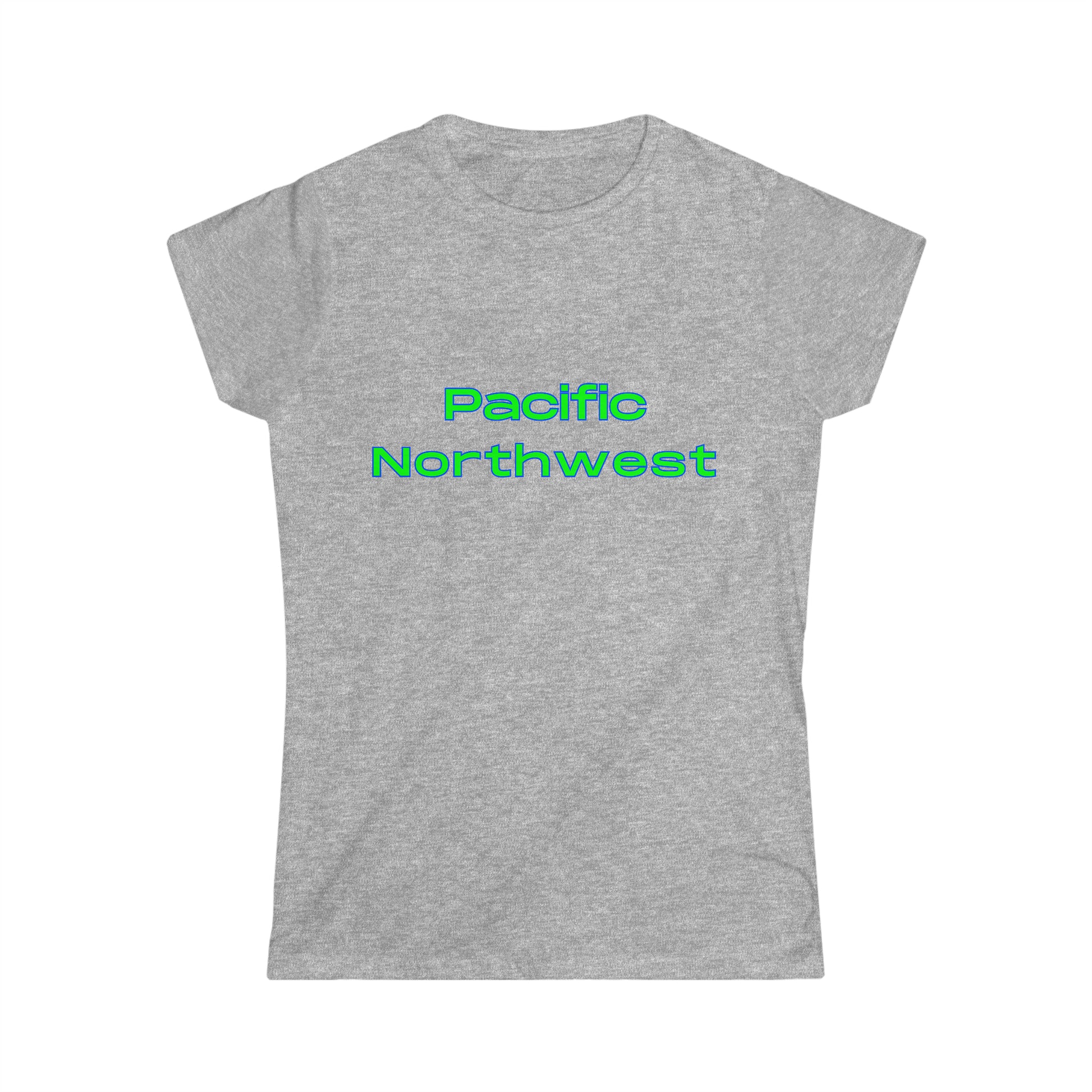 Pacific Northwest Simple T-Shirt - Women's Softstyle Tee - Bigfoot Bigheart Studio