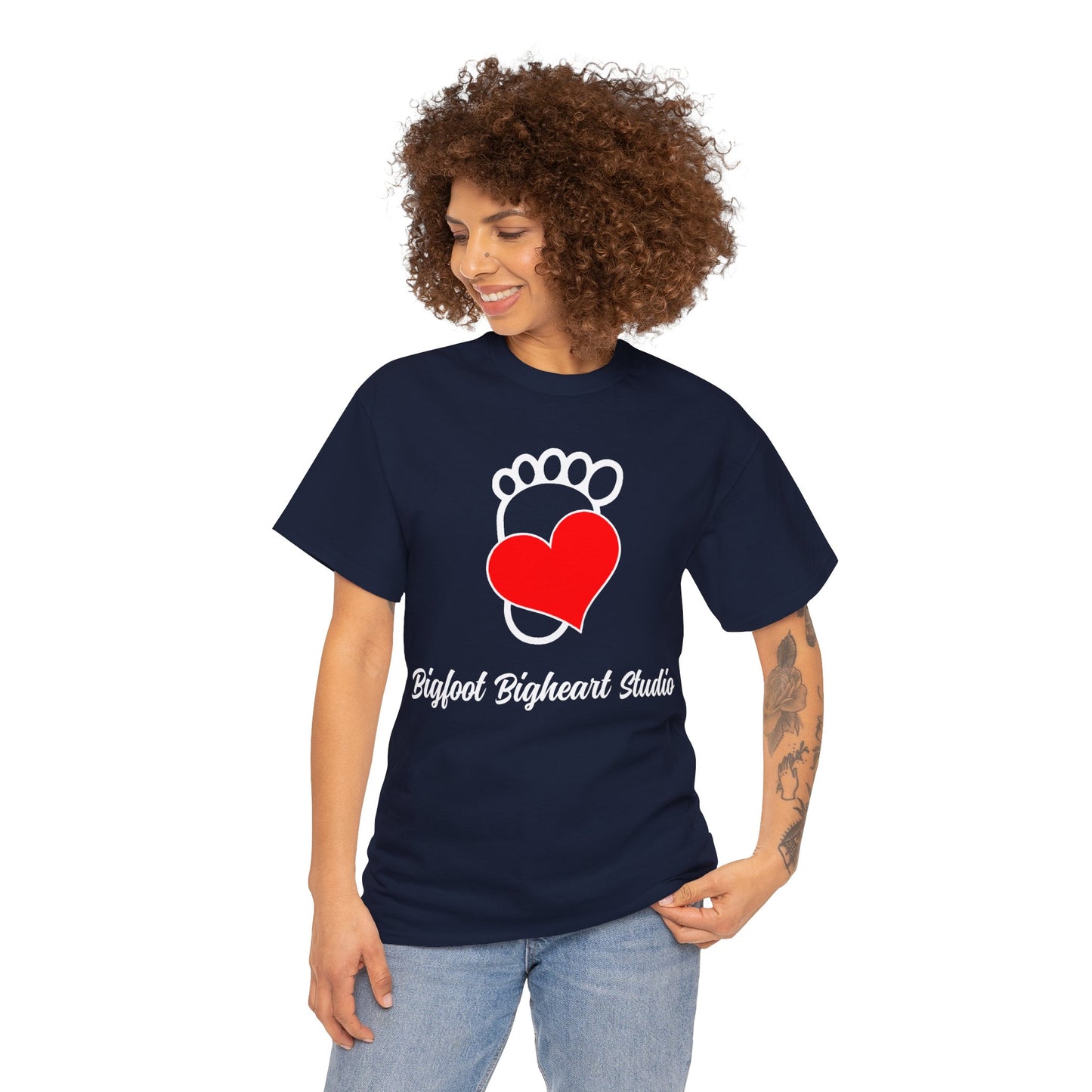 Bigfoot Bigheart Studio Logo Adult T-Shirt - Unisex Heavy Cotton Tee