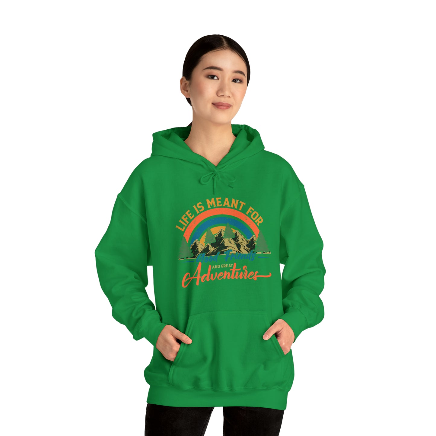 Good Friends Great Adventures - Unisex Heavy Blend™ Hooded Sweatshirt - Bigfoot Bigheart Studio