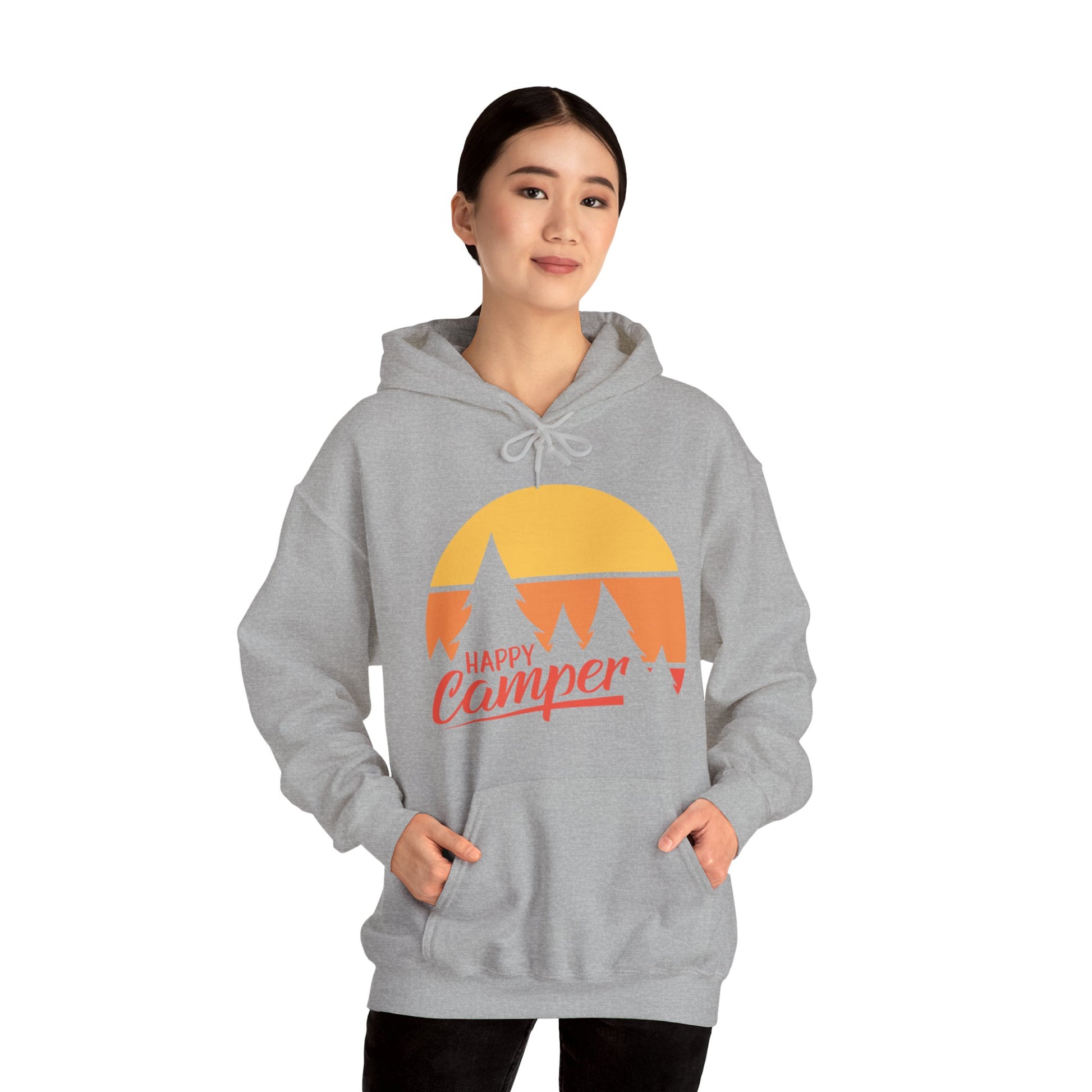 Happy Camper Adult Hoodie - Unisex Heavy Blend™ Hooded Sweatshirt - Bigfoot Bigheart Studio