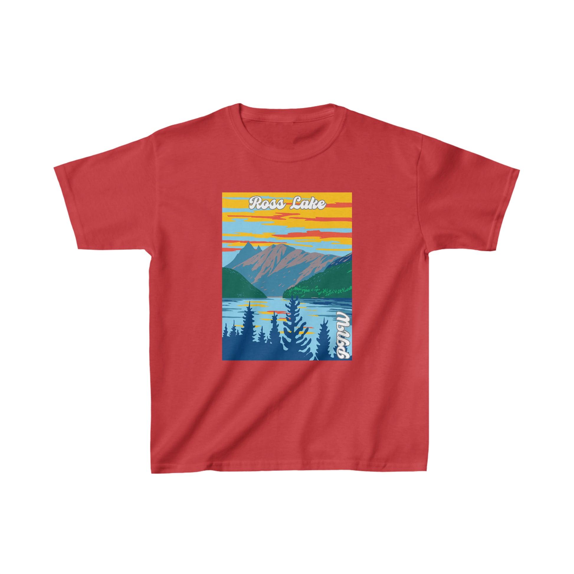 PNW Ross Lake Youth Tee - Kids Heavy Cotton™ Tee - Bigfoot Bigheart Studio