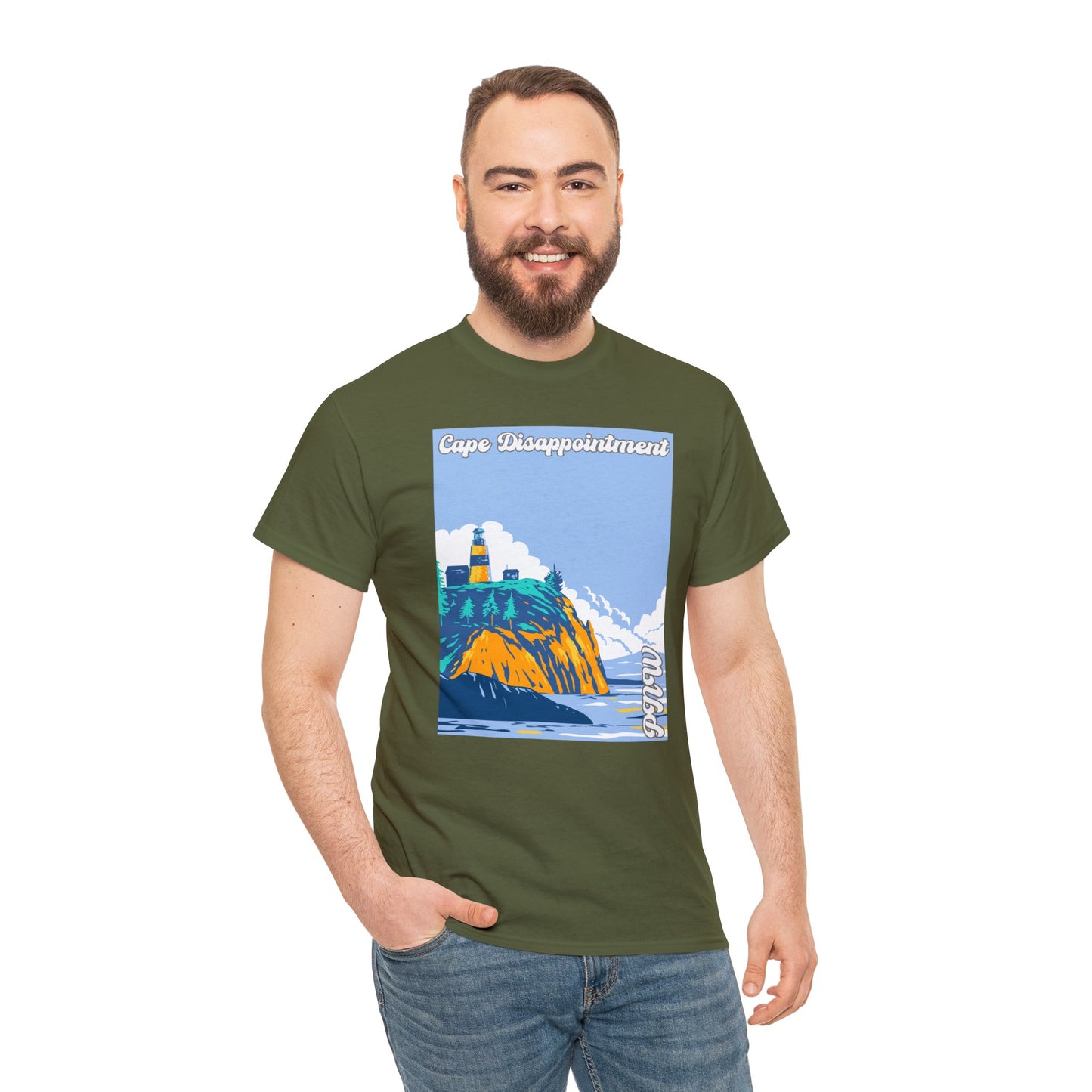 PNW Cape Disappointment T-Shirt - Unisex Heavy Cotton Tee - Bigfoot Bigheart Studio