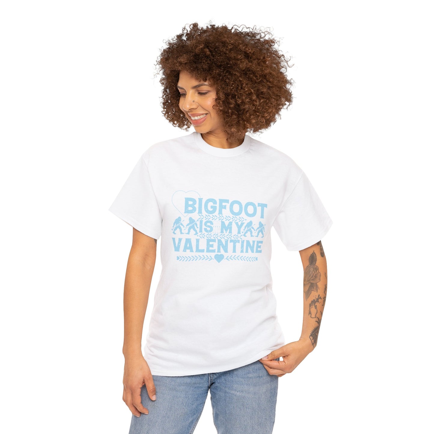 Bigfoot is my Valentine - Unisex Heavy Cotton Tee