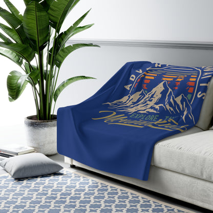 Adventure Awaits - Sherpa Fleece Blanket - Bigfoot Bigheart Studio