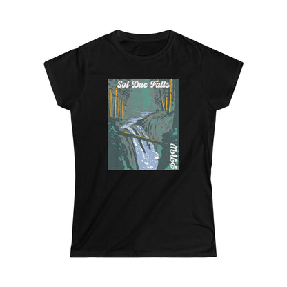 PNW Sol Duc Falls - Women's Softstyle Tee - Bigfoot Bigheart Studio