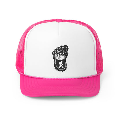 Bigfoot Print with Mountains - Trucker Caps