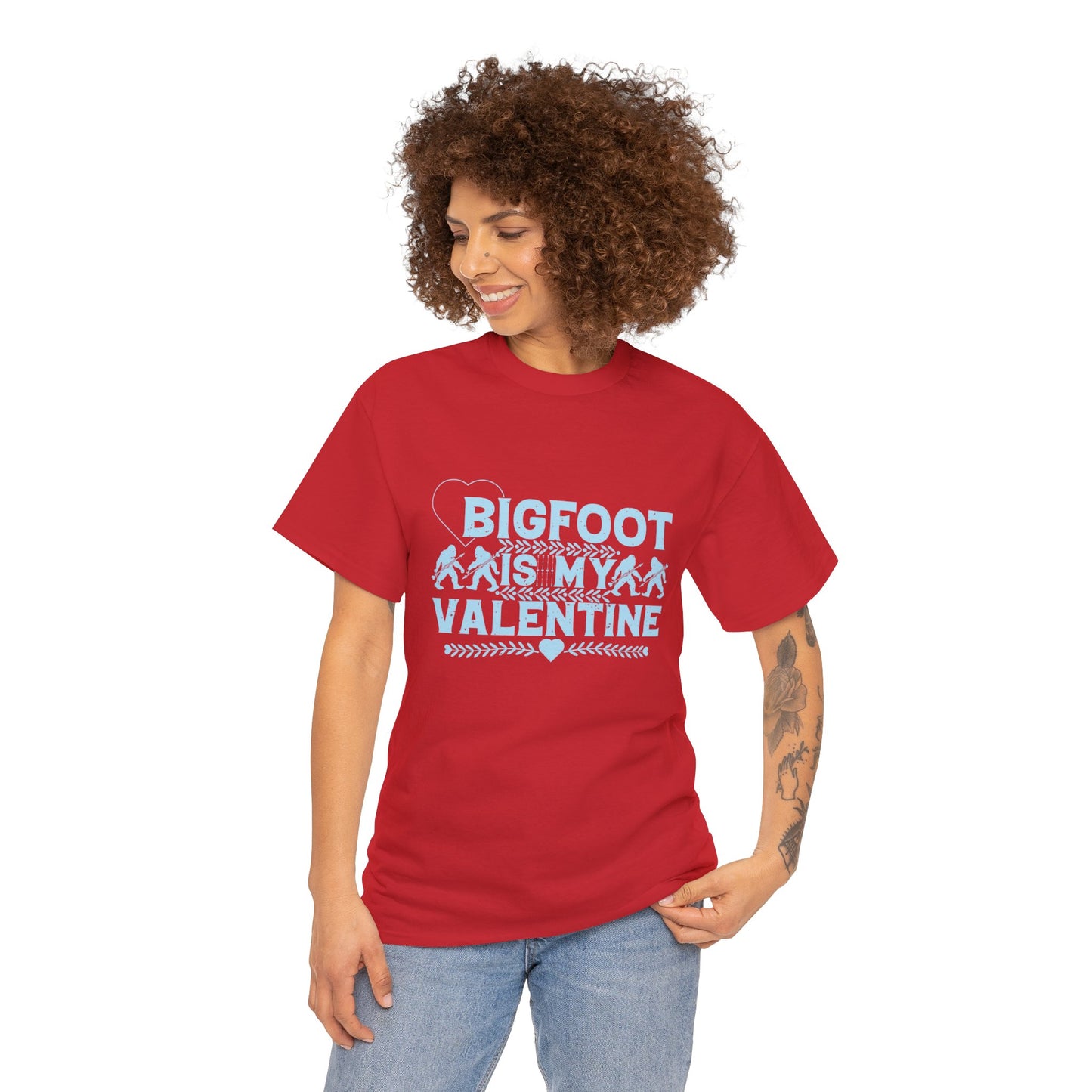 Bigfoot is my Valentine - Unisex Heavy Cotton Tee