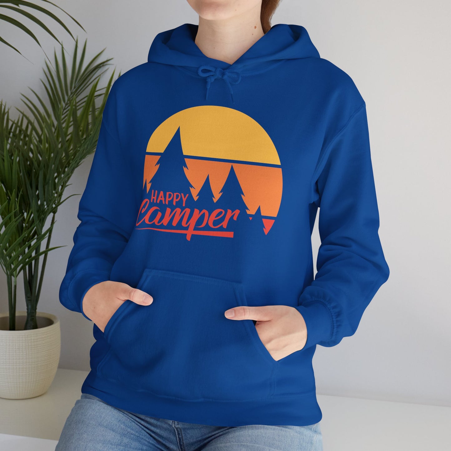 Happy Camper Adult Hoodie - Unisex Heavy Blend™ Hooded Sweatshirt - Bigfoot Bigheart Studio