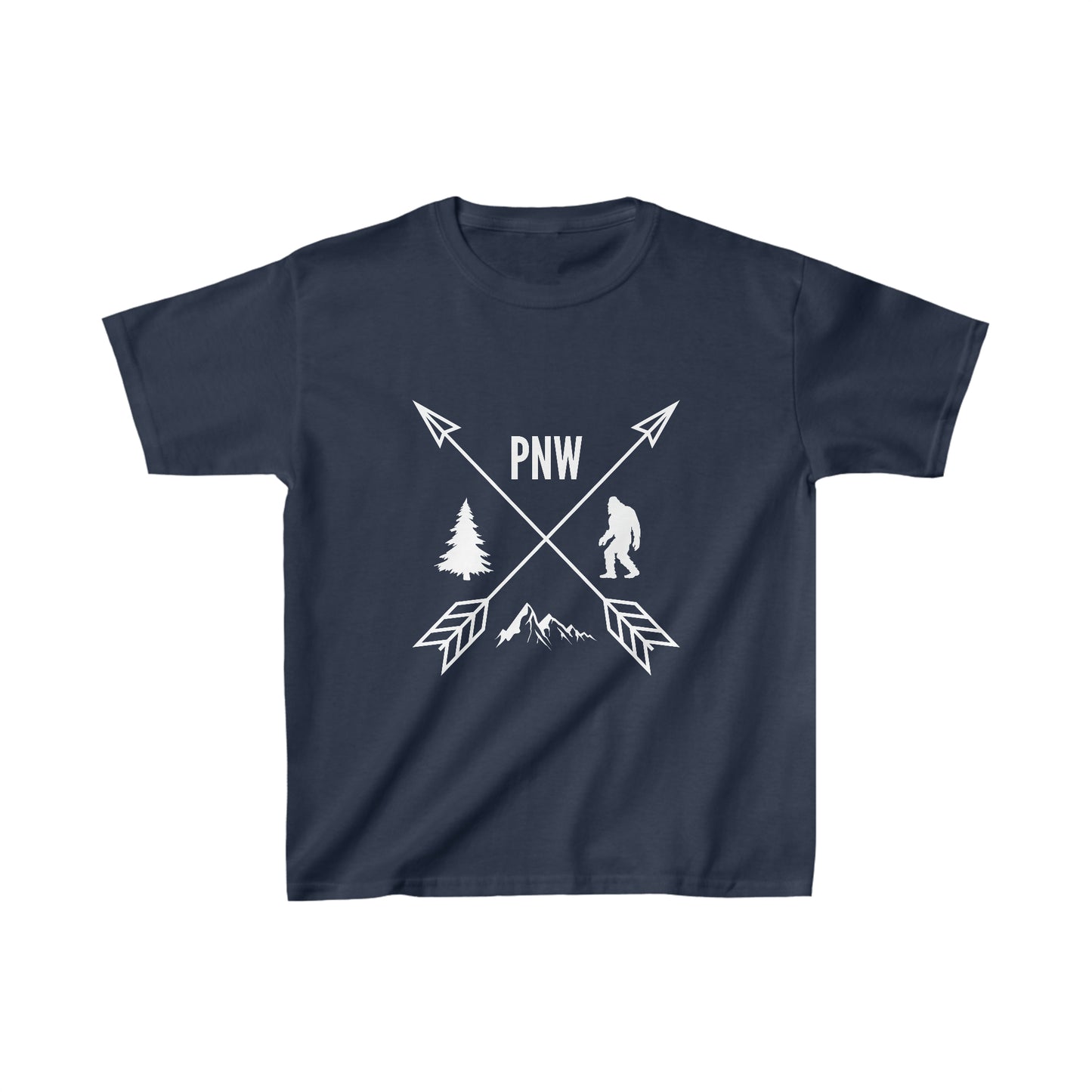 Pacific Northwest Crossed Arrows PNW Youth T-Shirt - Kids Heavy Cotton™ Tee - Bigfoot Bigheart Studio