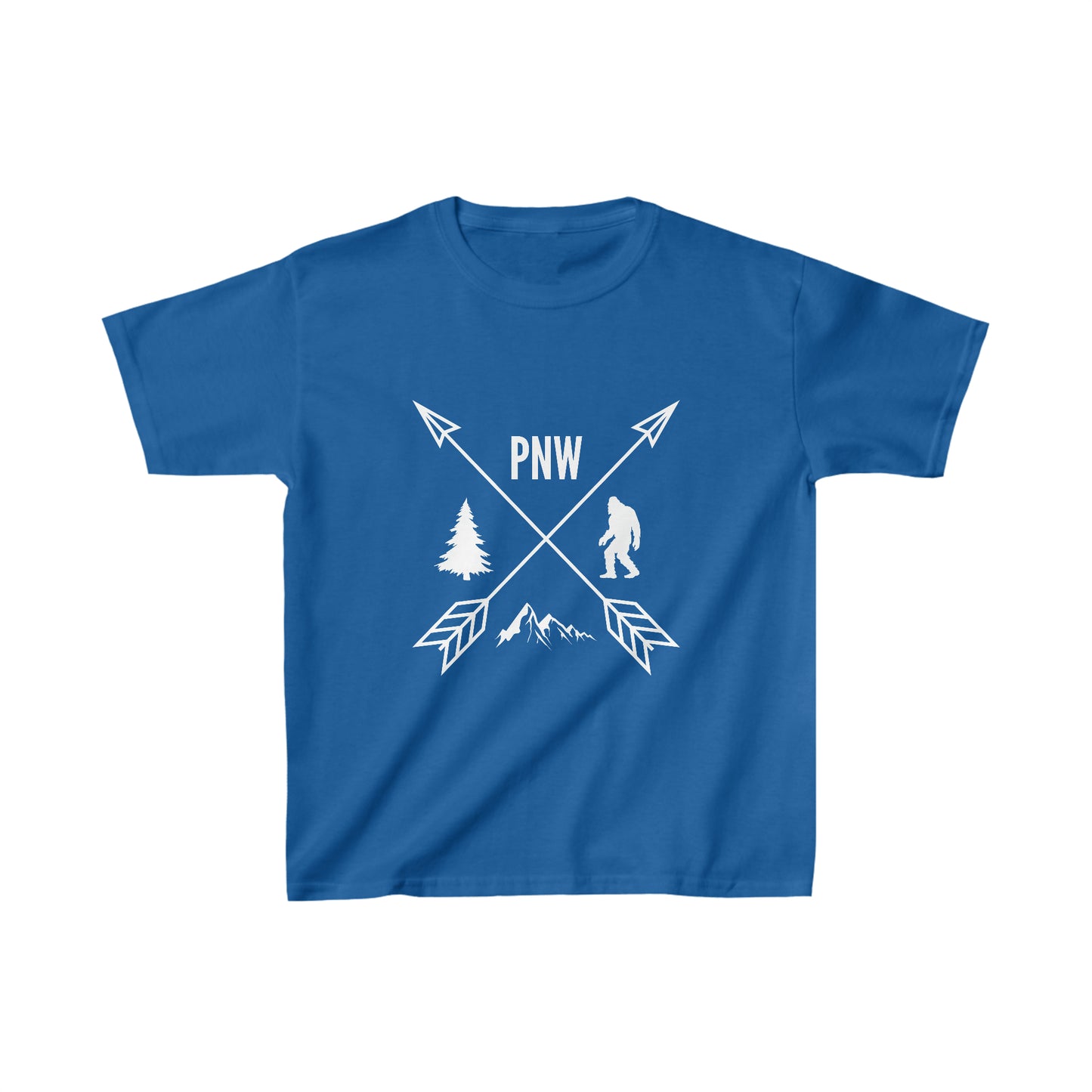 Pacific Northwest Crossed Arrows PNW Youth T-Shirt - Kids Heavy Cotton™ Tee - Bigfoot Bigheart Studio